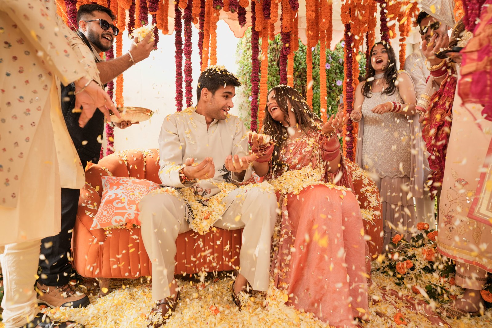 Beautiful haldi ceremony photoshoot in Jaipur with candid wedding moments