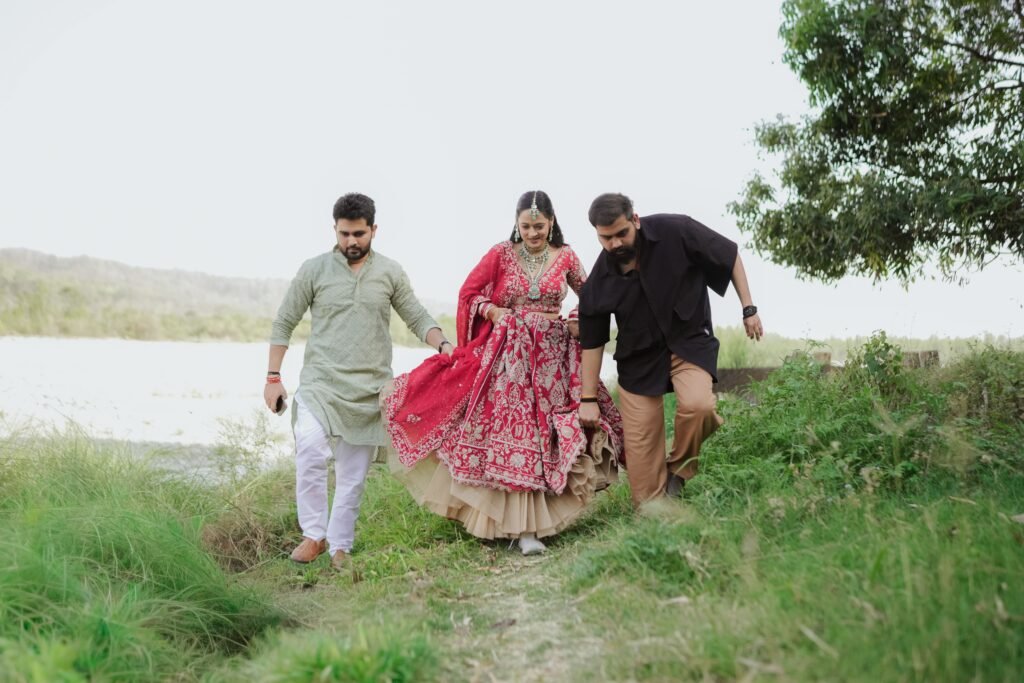 Candid bridal photoshoot with wedding jewelry details